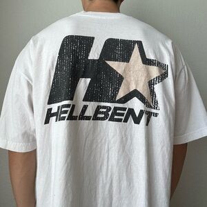 Hellbent Los Angeles Star Logo Graphics White Heavyweight Tee Shirt